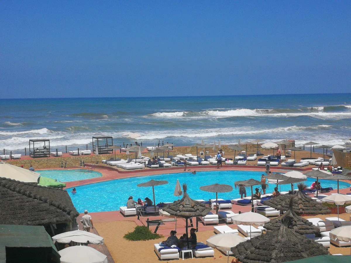 Tahiti Beach Club pools and Atlantic beach access on the Corniche, Casablanca