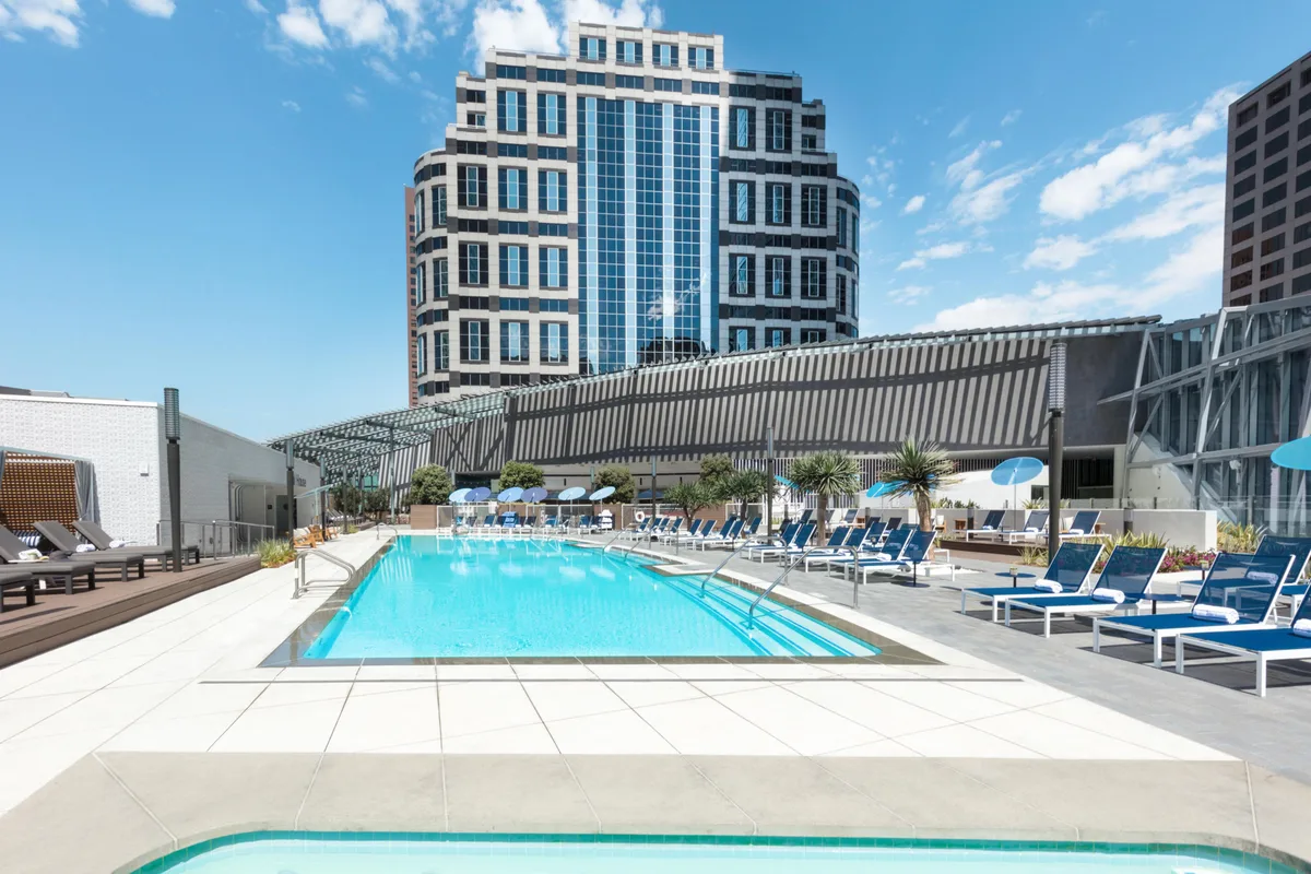 InterContinental Los Angeles Downtown pool skyline